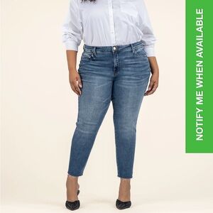 Kut from the Kloth Medium Blue High-Rise Cropped Slim Jeans